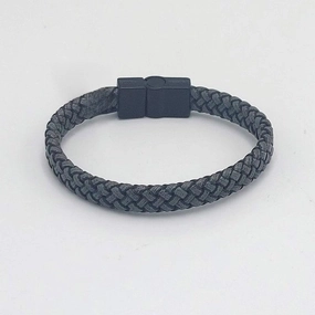 Chrysostomos Kids Bracelet Handmade, in Matte Grey Color. Magnetic clasp