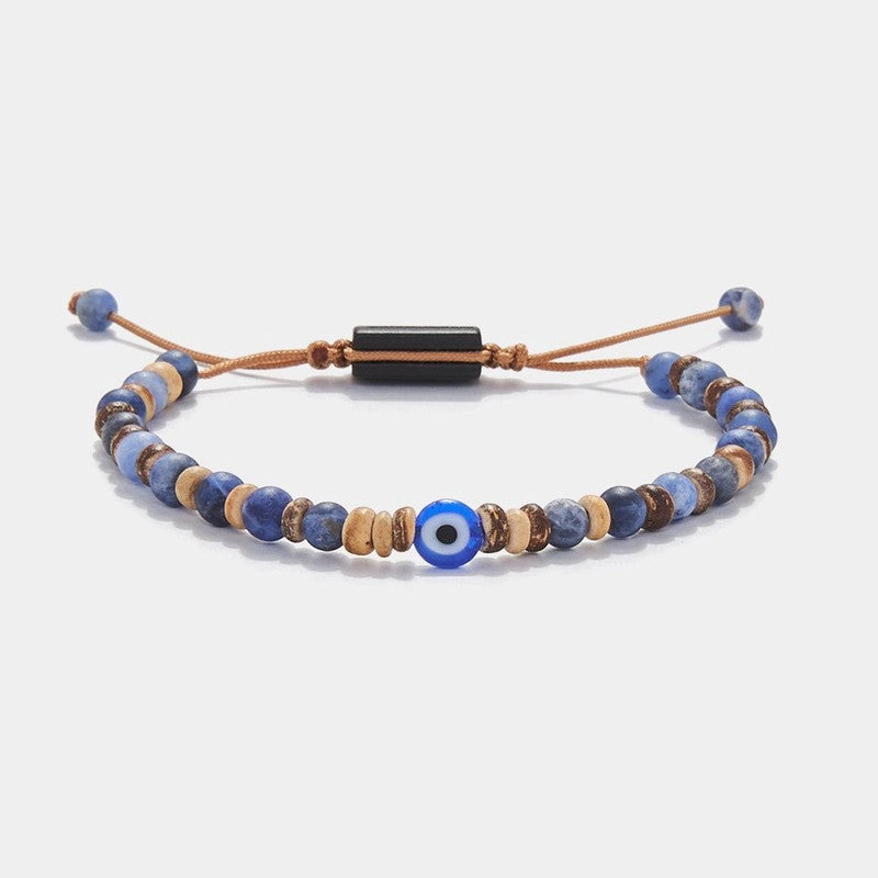 Chrysostomos Kids Bracelet Handmade Natural Mineral Stones of Blue Matte Sodalit
