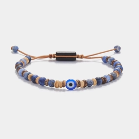 Chrysostomos Kids Bracelet Handmade Natural Mineral Stones of Blue Matte Sodalit