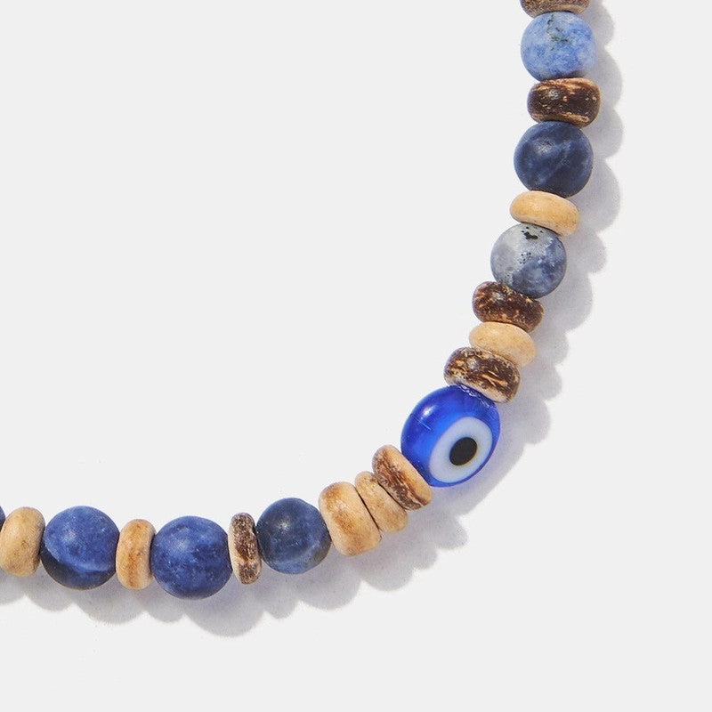 Chrysostomos Kids Bracelet Handmade Natural Mineral Stones of Blue Matte Sodalit