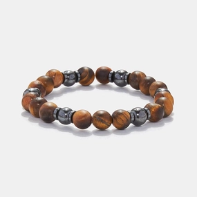 Chrysostomos Kids Bracelet Handmade with Natural Matte tigers eye Mineral Stones
