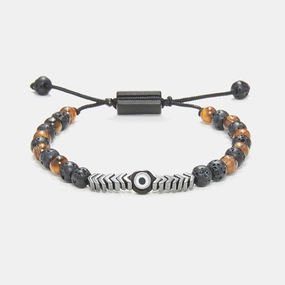 Chrysostomos Kids Bracelet Handmade with Natural Mineral Stones of Black Lava