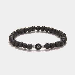 Chrysostomos Kids Bracelet Handmade with Natural Mineral Stones of Black Onyx