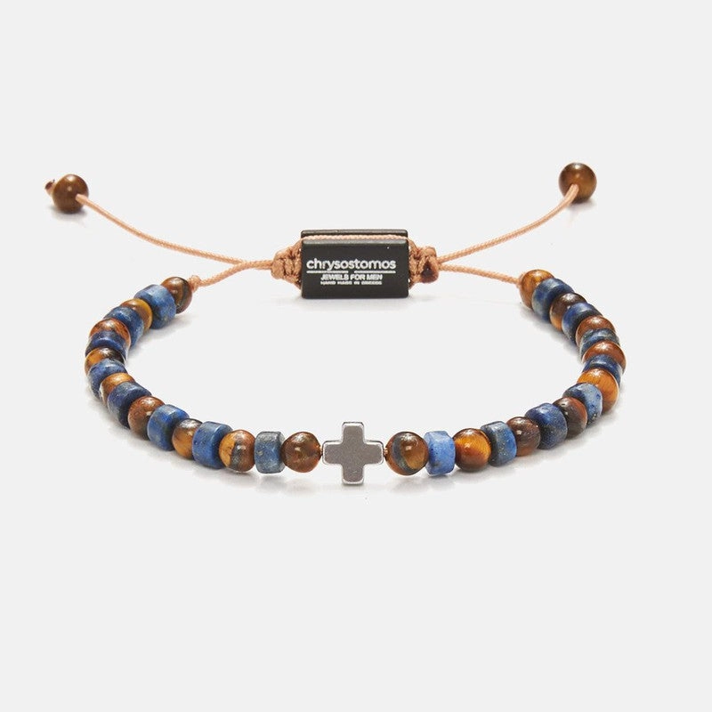 Chrysostomos Kids Bracelet Handmade with Natural tigers eye Mineral Stones