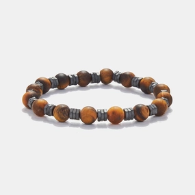 Chrysostomos Kids Bracelet with Natural Mineral Stones of Matte eye of tiger