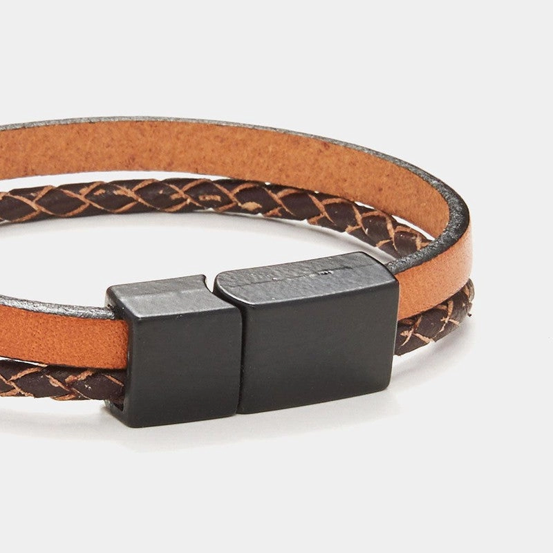 Chrysostomos Kids Handmade Lear Bracelet with Two Straps