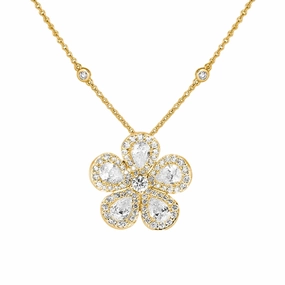 Classic Flower Necklace with Diamonds