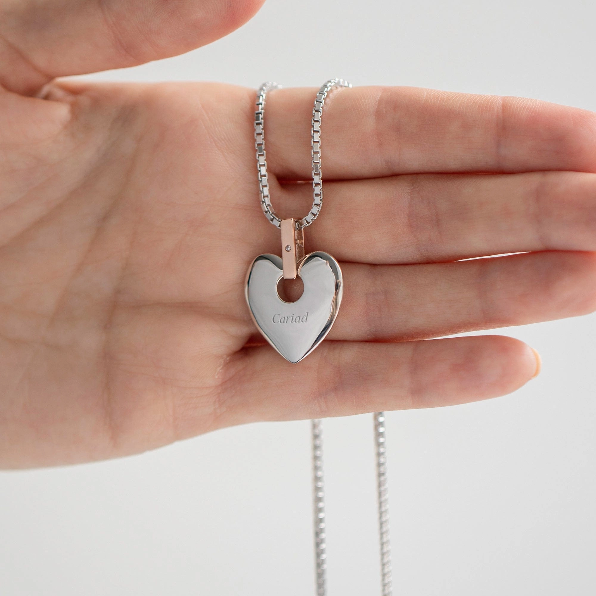 Clogau Cariad Big Heart Diamond Sterling Silver Pendant