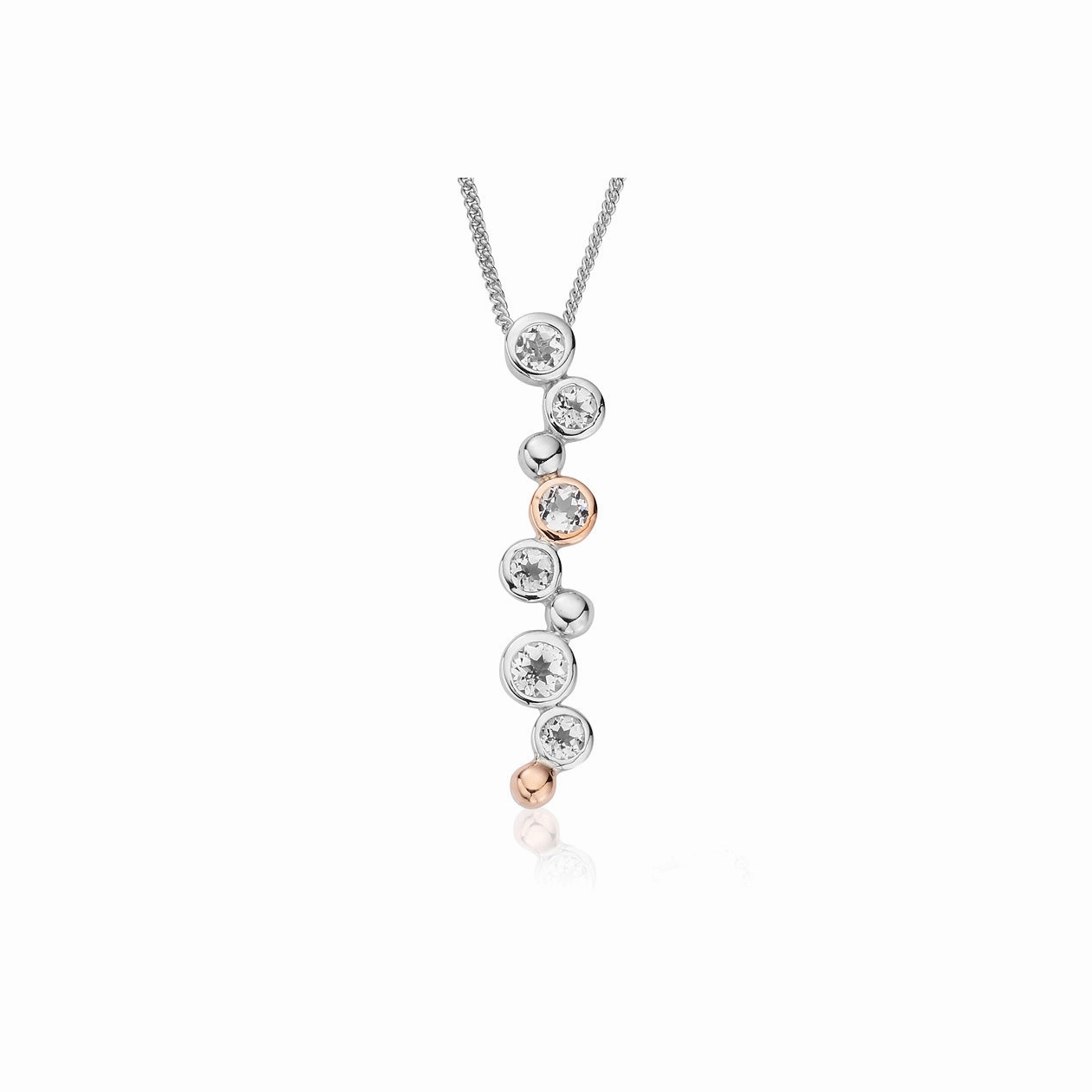 Clogau Celebration Sterling Silver Drop Pendant with Topaz