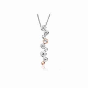 Clogau Celebration Sterling Silver Drop Pendant with Topaz