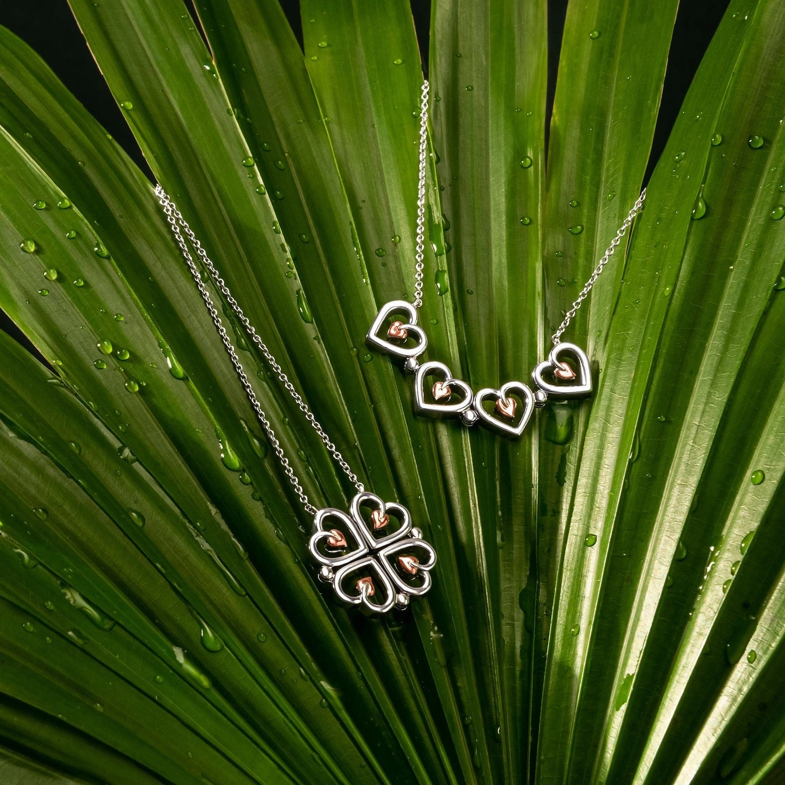 Clogau Tree of Life multi-heart sterling silver necklace