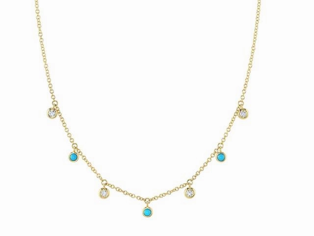 Composite Turquoise and Diamond Necklace