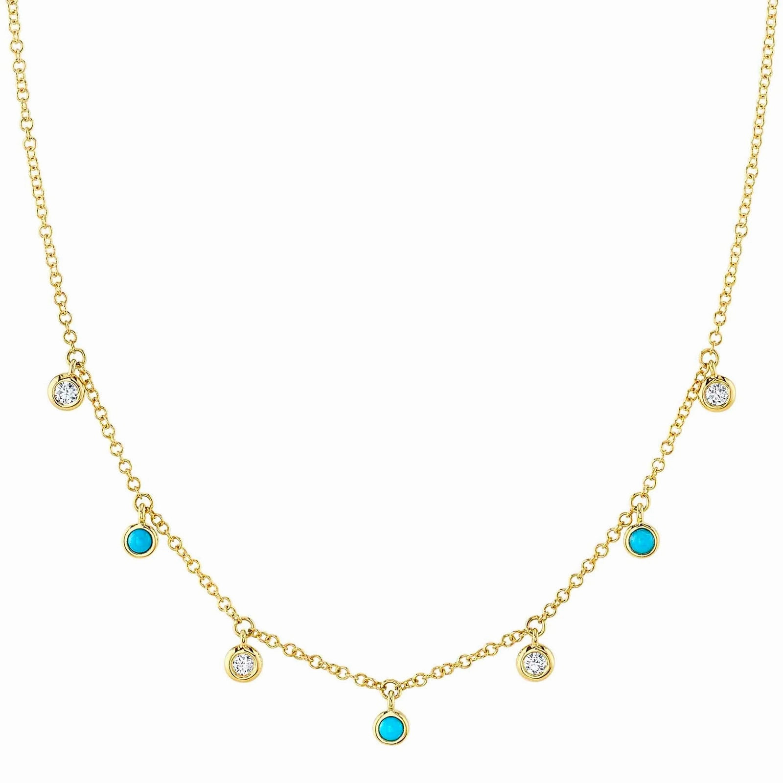 Composite Turquoise and Diamond Necklace