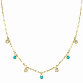 Composite Turquoise and Diamond Necklace