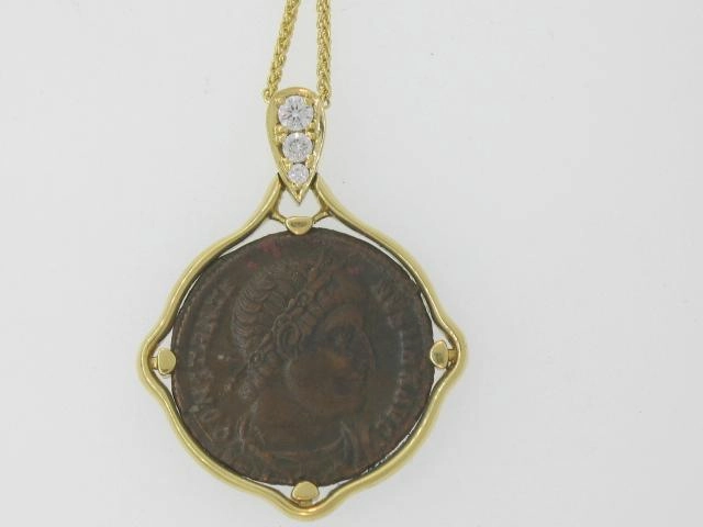 Constantine I the Great Greek Bronze Coin Pendant