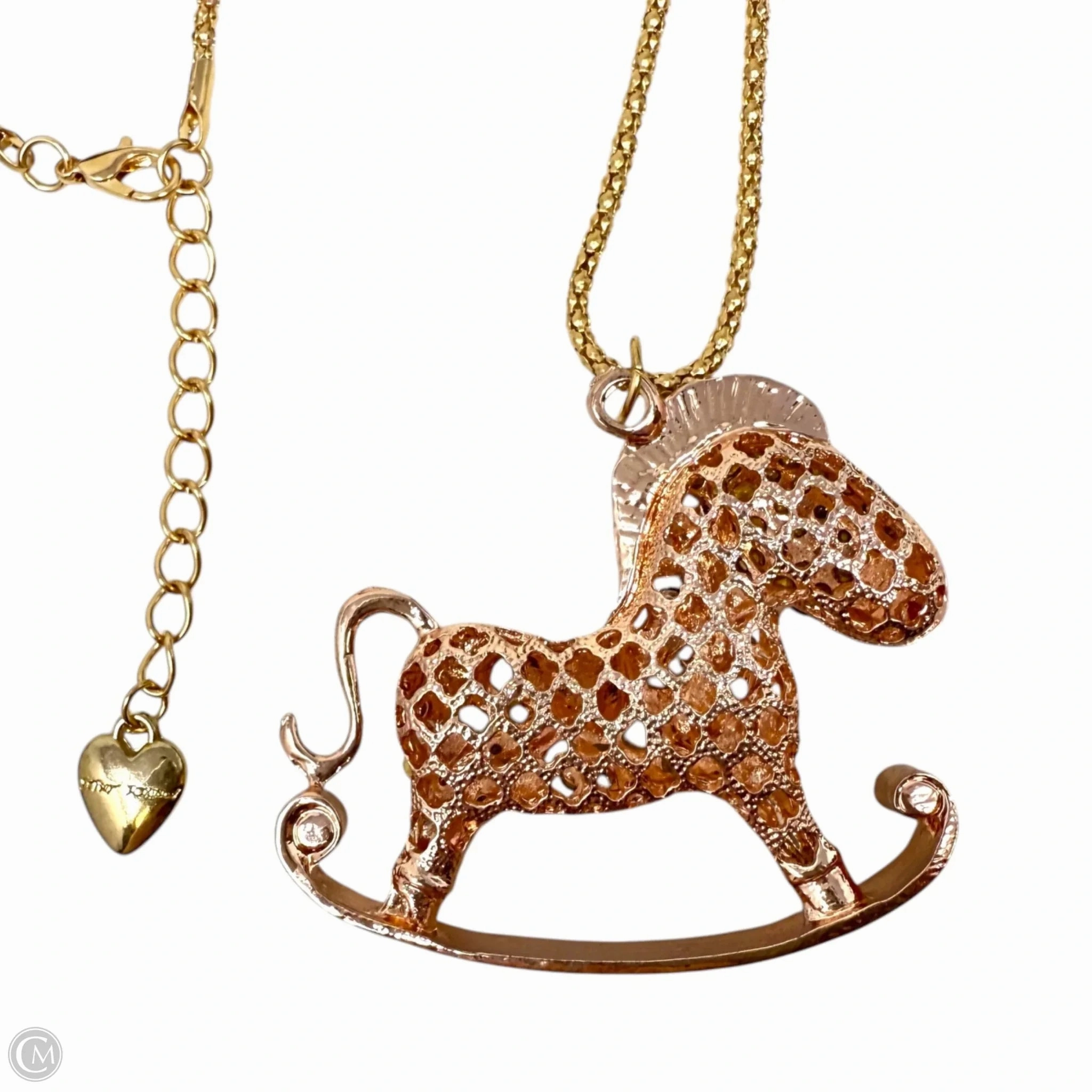 Crystal Rocking Horse Pendant Necklace By Betsey Johnson