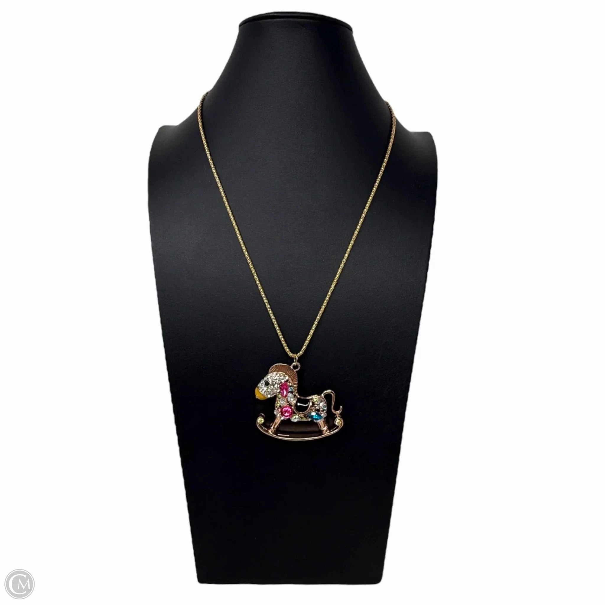 Crystal Rocking Horse Pendant Necklace By Betsey Johnson