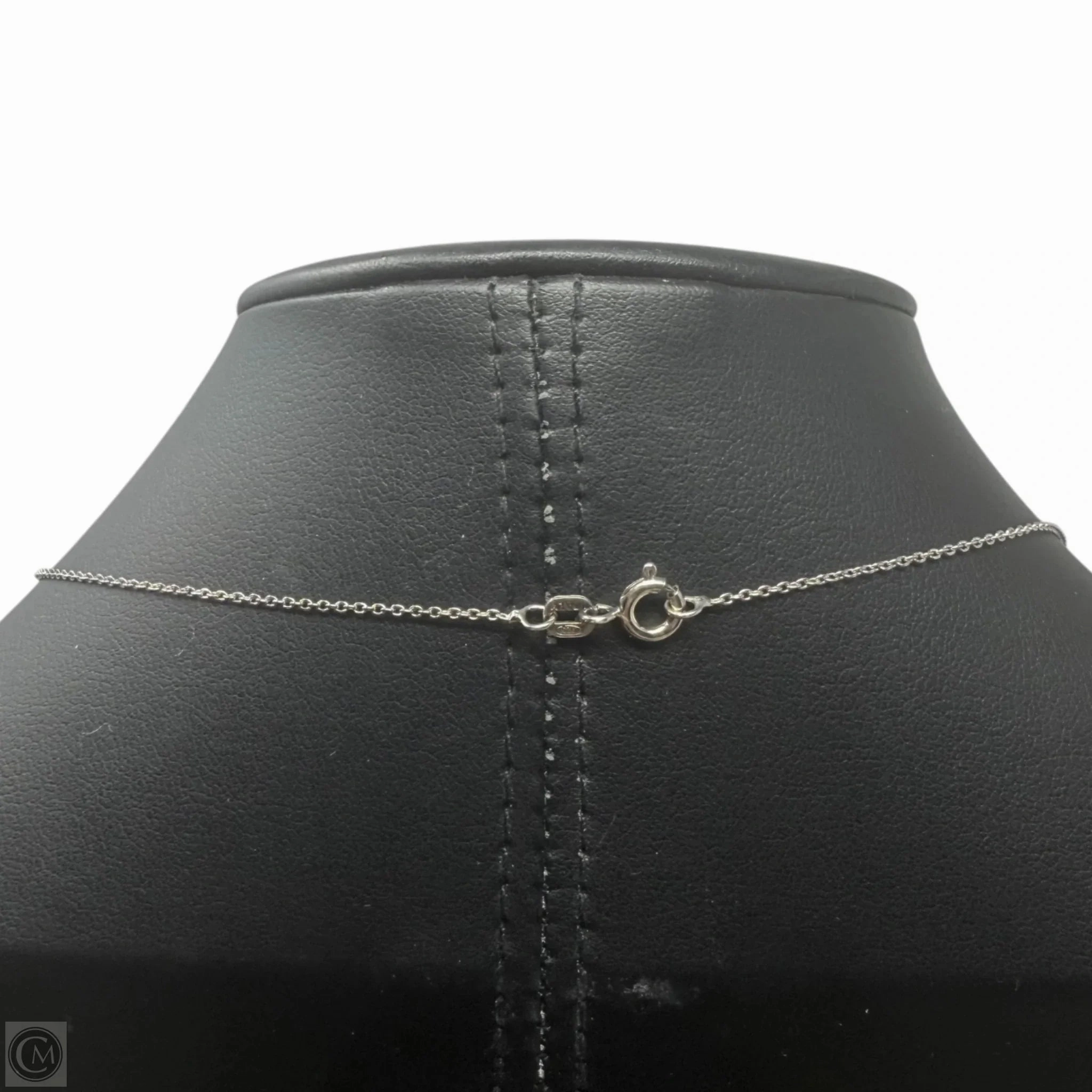 CZ Sterling Silver Solitaire Pendant Necklace By Unbranded