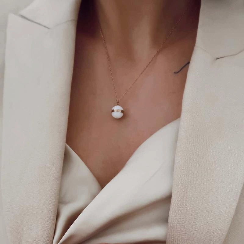 Daniel Wellington Aspiration Necklace Rose Gold White