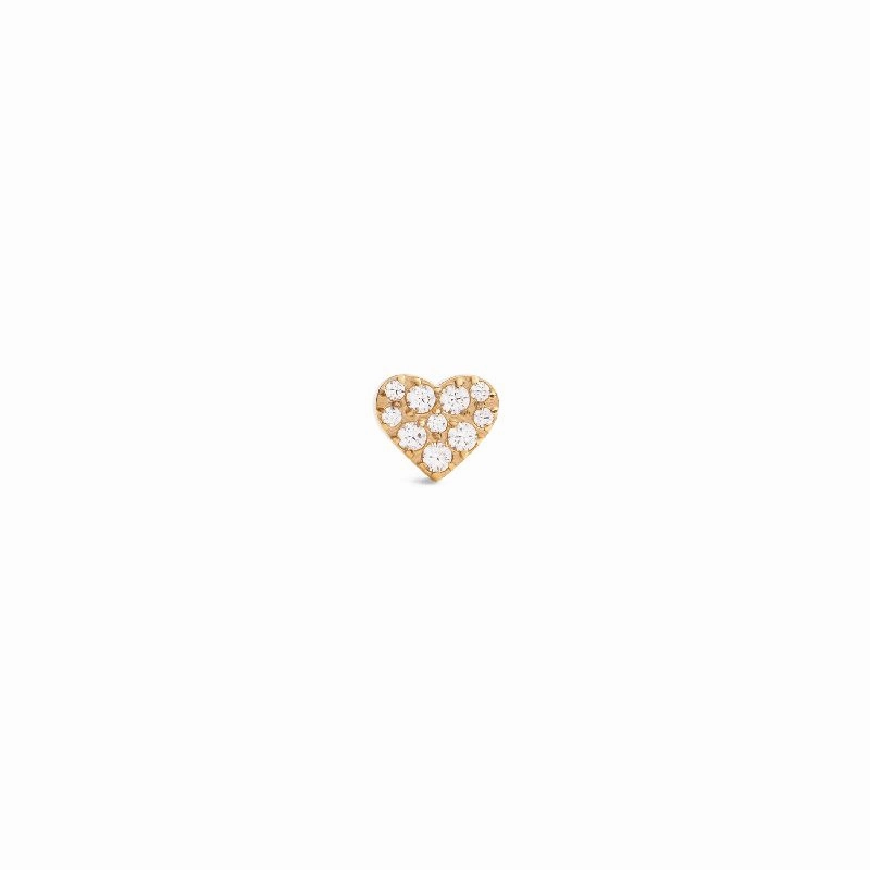 Daniel Wellington Crystal Heart Stud Gold