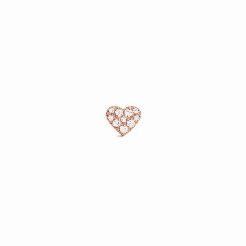 Daniel Wellington Crystal Heart Stud Rose Gold