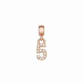 Daniel Wellington Crystal Number 5 Charm Rose Gold