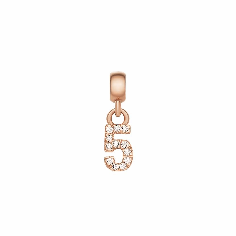 Daniel Wellington Crystal Number 5 Charm Rose Gold