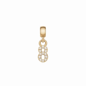 Daniel Wellington Crystal Number 8 Charm Gold