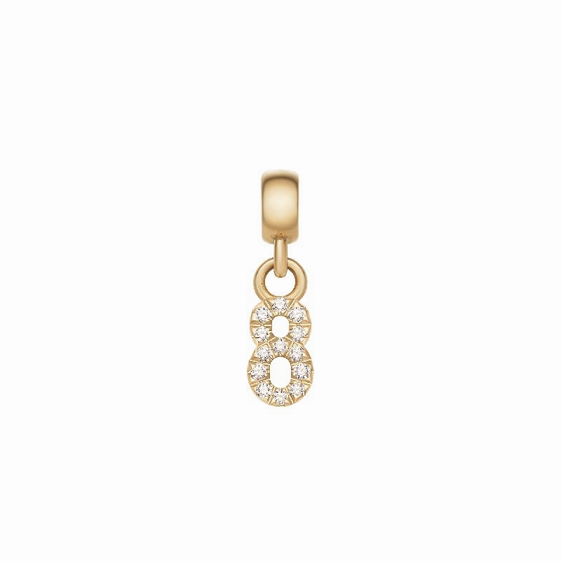 Daniel Wellington Crystal Number 8 Charm Gold