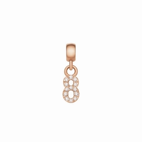 Daniel Wellington Crystal Number 8 Charm Rose Gold