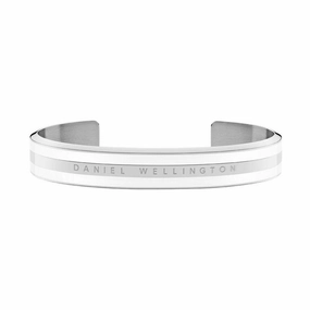 Daniel Wellington Emalie Cuff Bangle Satin White Silver