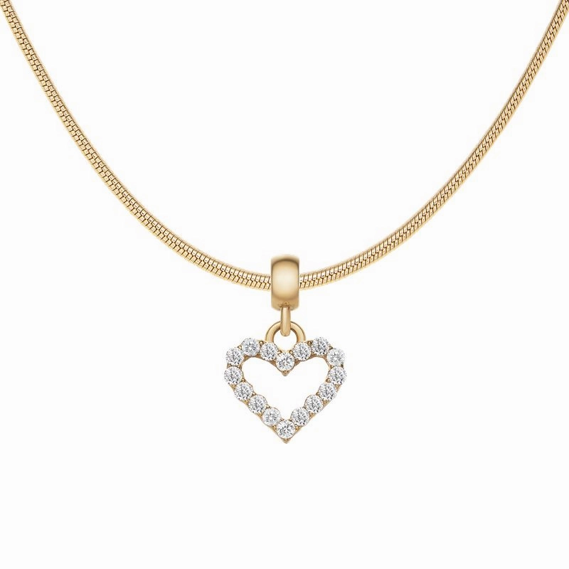 Daniel Wellington Heart Contour White Crystal Charm Gold