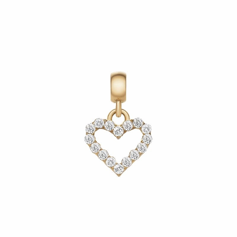 Daniel Wellington Heart Contour White Crystal Charm Gold