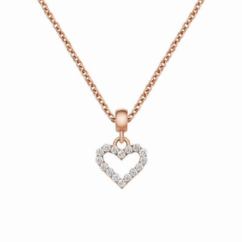 Daniel Wellington Heart Contour White Crystal Charm Rose Gold