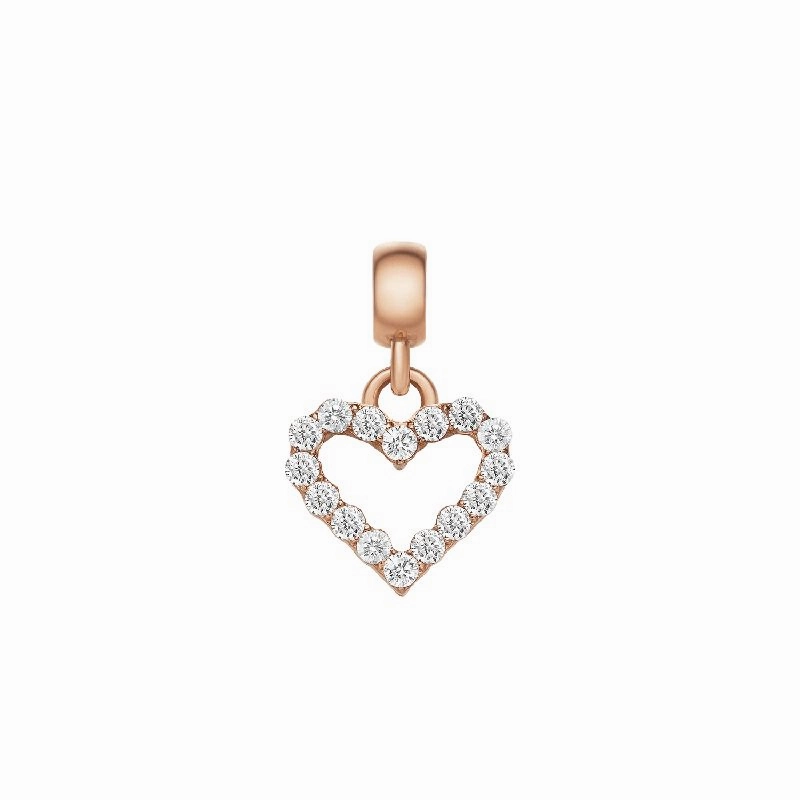 Daniel Wellington Heart Contour White Crystal Charm Rose Gold