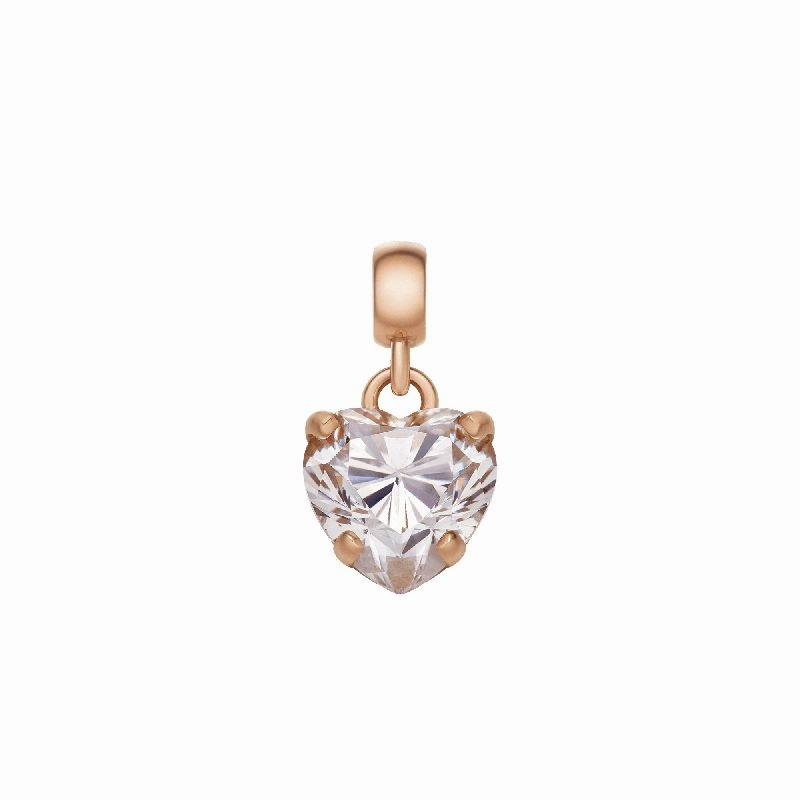 Daniel Wellington Heart White Crystal Charm Rose Gold