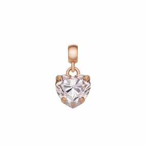 Daniel Wellington Heart White Crystal Charm Rose Gold