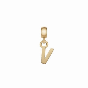 Daniel Wellington Letter V Charm Gold