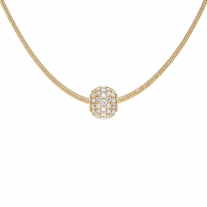 Daniel Wellington Pav Orb White Crystal Charm Gold