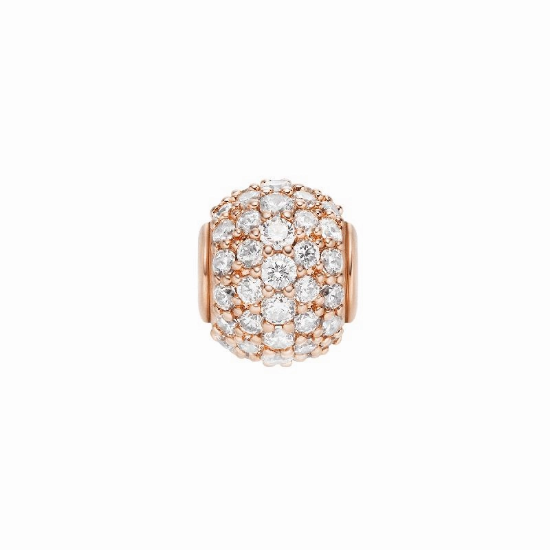Daniel Wellington Pav Orb White Crystal Charm Rose Gold
