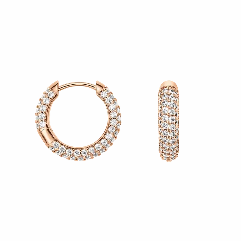 Daniel Wellington Pave Crystal Earrings Rose Gold