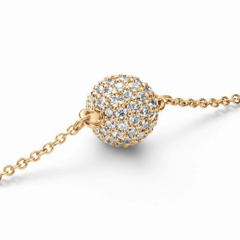 Daniel Wellington Pave Crystal Pendant Bracelet Gold