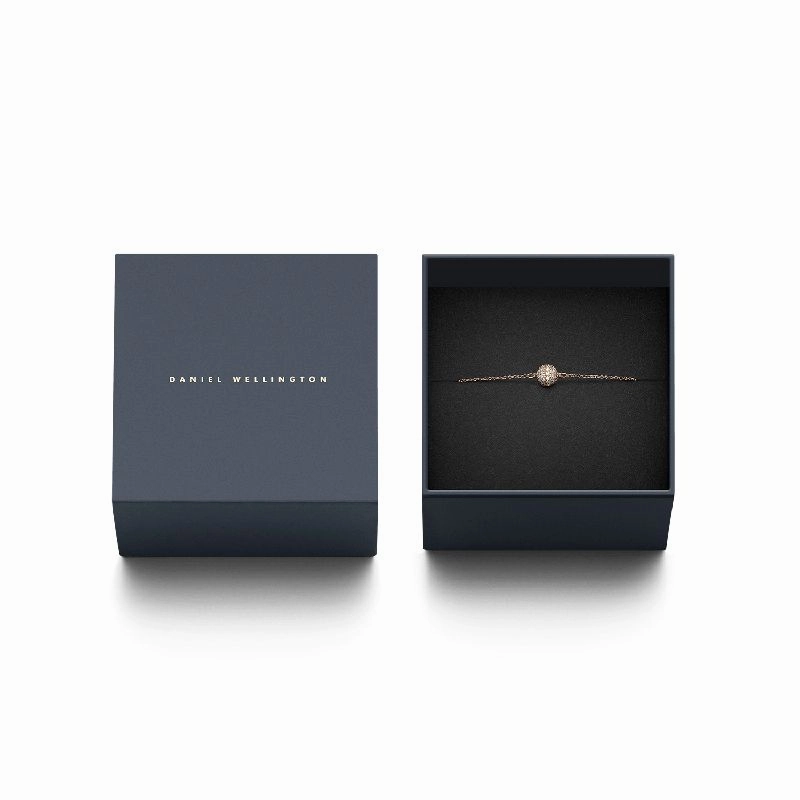 Daniel Wellington Pave Crystal Pendant Bracelet Rose Gold