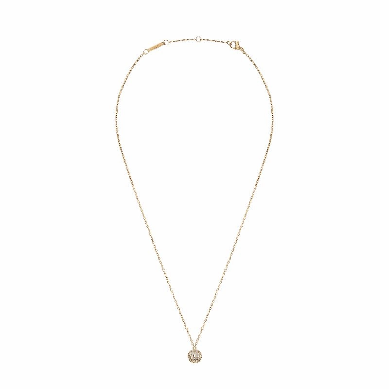 Daniel Wellington Pave Crystal Pendant Necklace Gold