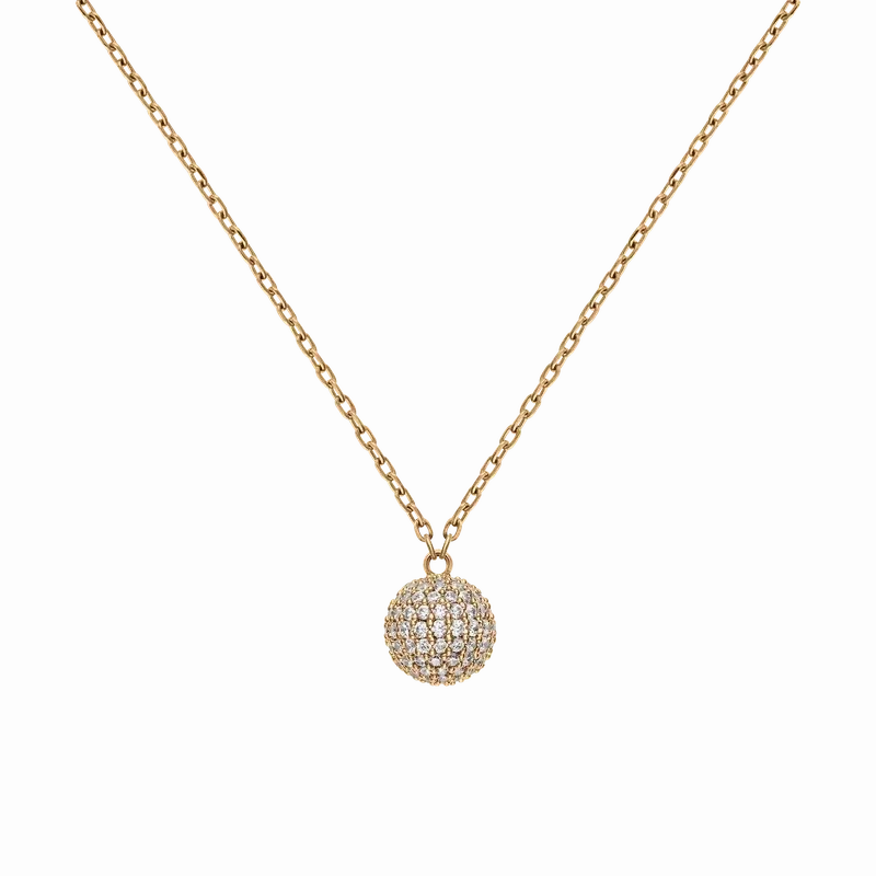 Daniel Wellington Pave Crystal Pendant Necklace Gold