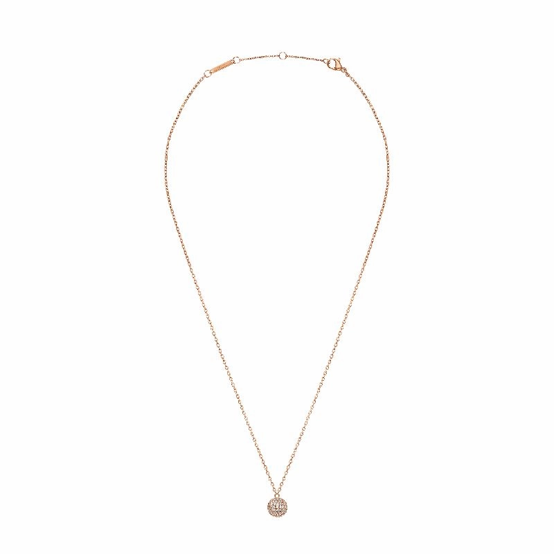 Daniel Wellington Pave Crystal Pendant Necklace Rose Gold