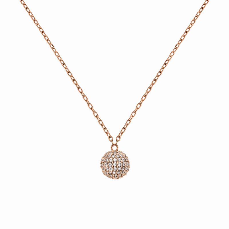 Daniel Wellington Pave Crystal Pendant Necklace Rose Gold