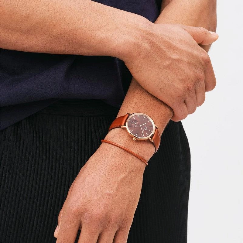 Daniel Wellington St Mawes Leather Bracelet Rose Gold