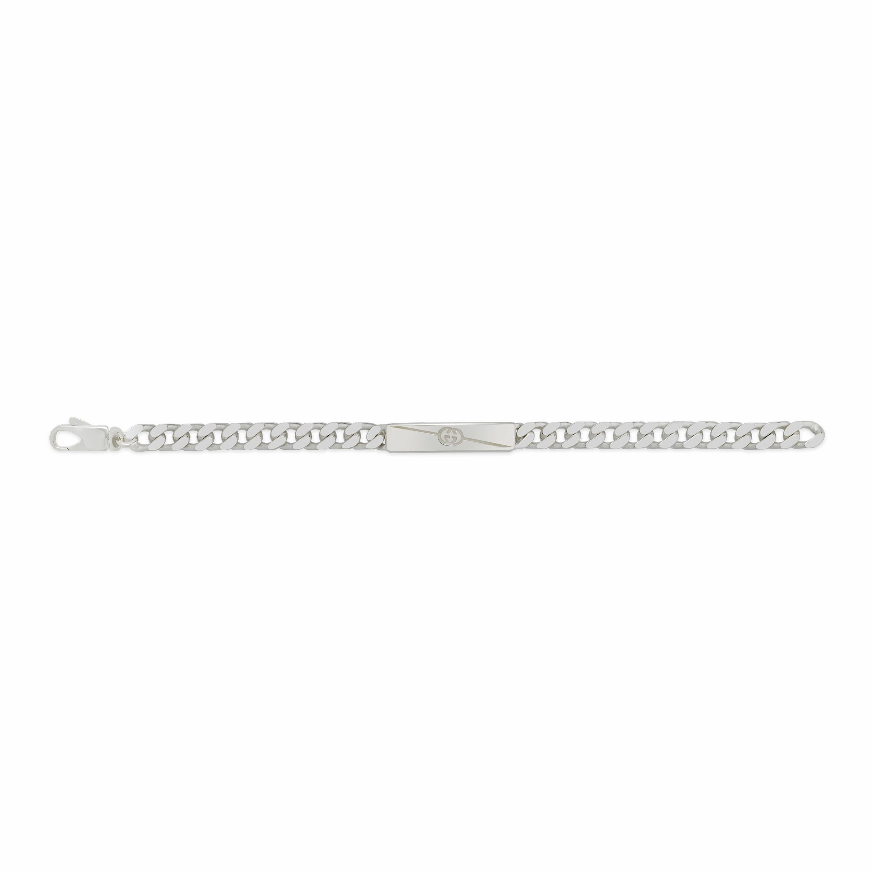 DIAGONAL INTERLOCKING G BRACELET - STERLING SILVER