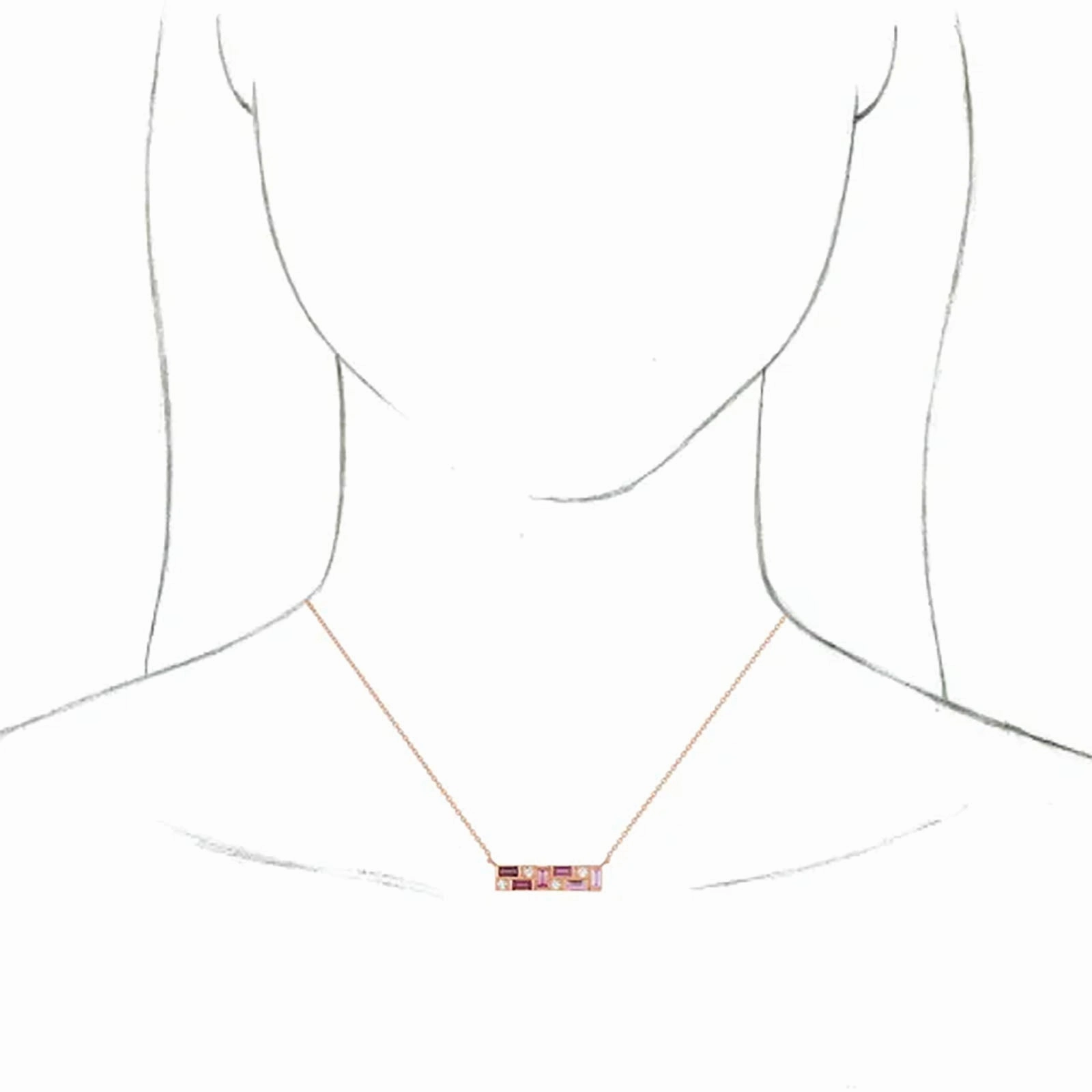 Diamond & Multicolor Gemstone Necklace
